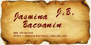 Jasmina Bačvanin vizit kartica